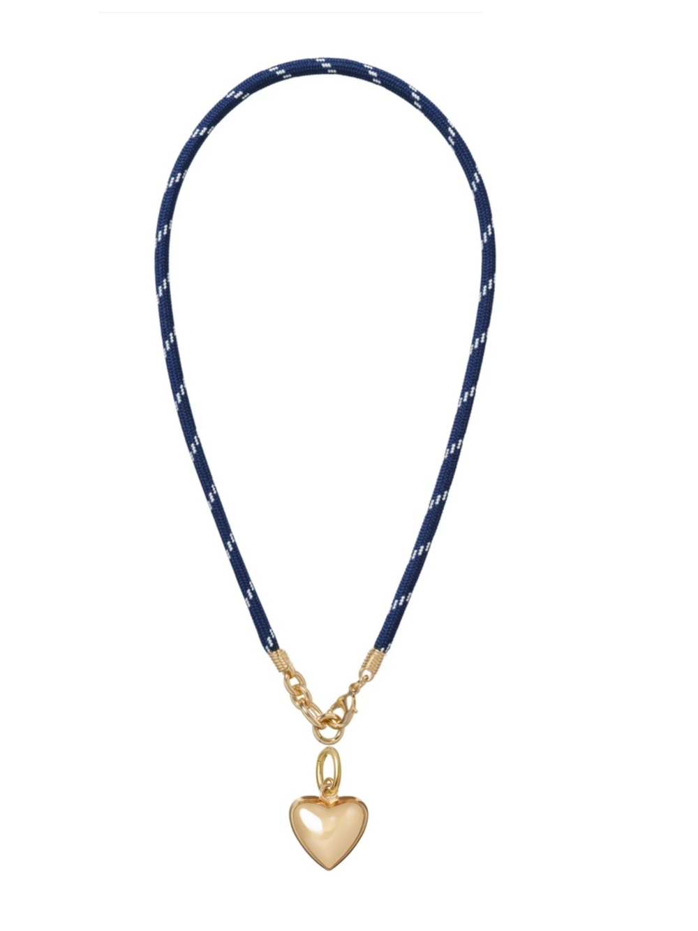 NWOT Roxanne Assoulin The Happy Cord
Charm Necklace Navy Cord Gold Heart